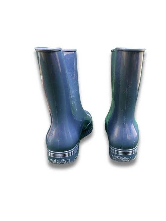MINI MELISSA Baby Navy Blue Welly Boots Size 7 Durable & Stylish Kids Rain Boots